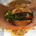 Bug burger made with edible insects