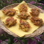 Golden-brown fritters made with edible mealworms.