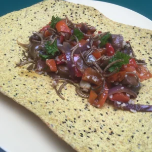 Edible mealworms wrap recipe by Horizon Insects ltd